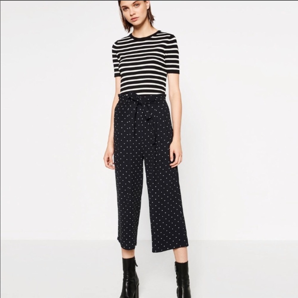 Zara Basic Polka Dot Crop Pants Sz. S